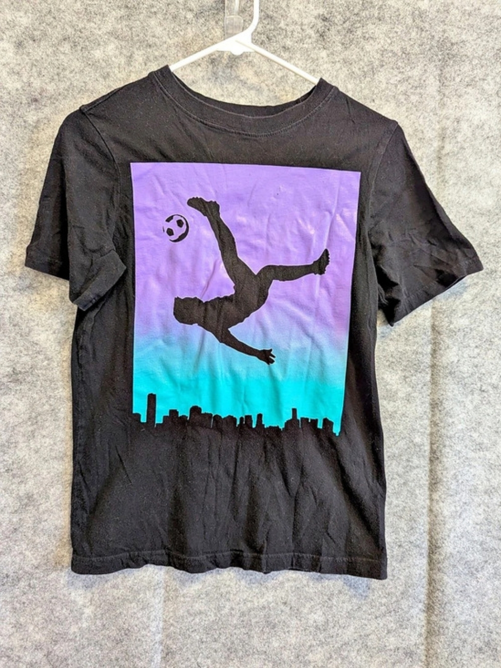 Xersion Graphic Short Sleeve Tee in Black & Purple Size Medium